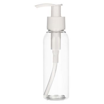 100 ml Flasche Basic Round PET transparent 24.410 + Dispenserpump PP