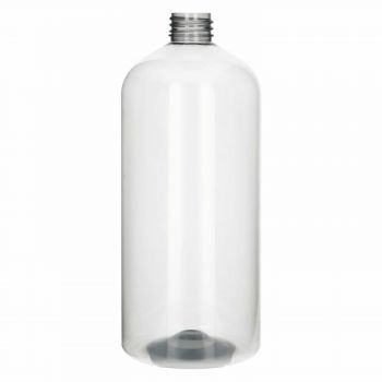 1000 ml Flasche Basic Round 100% Recyclet PET MOPET transparent 28.410